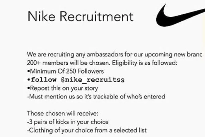 Nike hiring hotsell